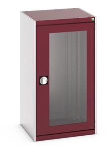 40019165.** cubio cupboard with window doors. WxDxH: 650x650x1200mm. RAL 7035/5010 or selected